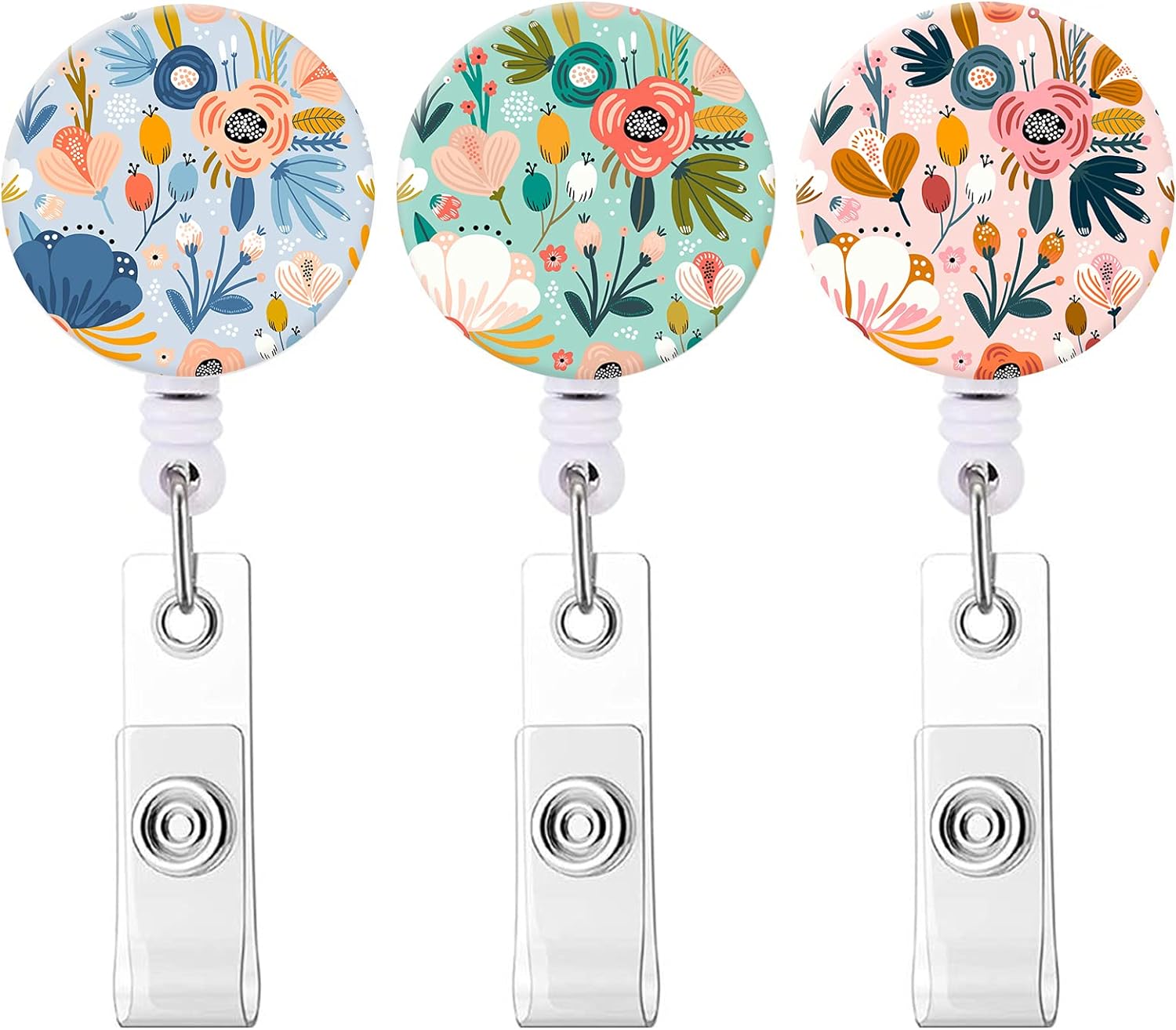 3-Pack Flower Badge Reel